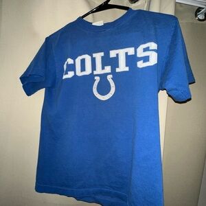 VTG Lee sports colts 18 manning block spelling women’s medium